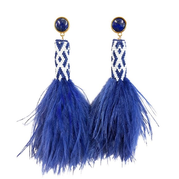 Mignonne Gavigan beaded feather earrings - Picture 2 of 3